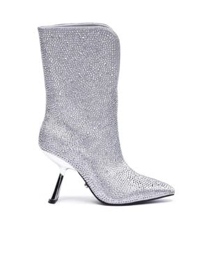 Twentyfourhaitch Rhinestone Ankle Boot - White