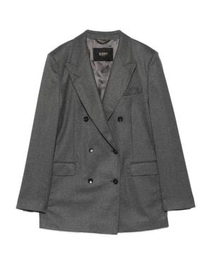 SEVENTY SERGIO TEGON Double-Breasted Tailored Jacket With Structured Silhouette - Gray