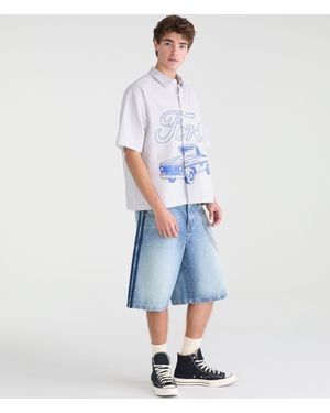 Aéropostale Super Baggy Denim Shorts 12.5" - Blue