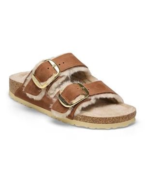 Birkenstock Arizona Shearling Big Buckle Sandal - Brown