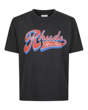 Rhude Pit Stop Cotton T-Shirt - Black