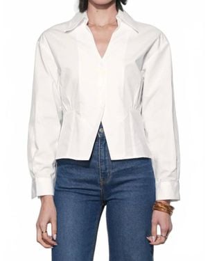 Greylin Wesley V-Neck Collar Shirt - White