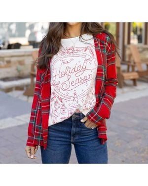 Grace and Lace Christmas Slub Graphic - Red