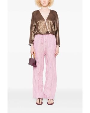 forte_forte Froisse Lame Kimono Shirt - Pink