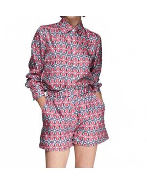 Vilagallo Mariela Geometric Shorts - Purple