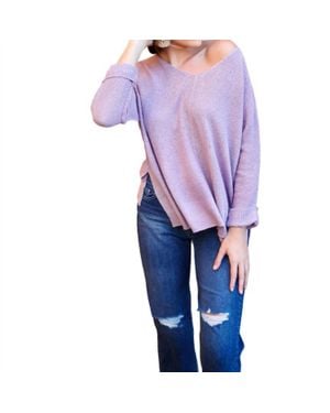 Be Cool Flowing V-Neck Sweater - Blue