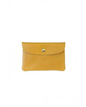 Il Bisonte Leather Snap Pouch - Yellow