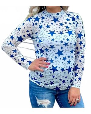 Sterling Kreek Mesh Top With Stars - Blue