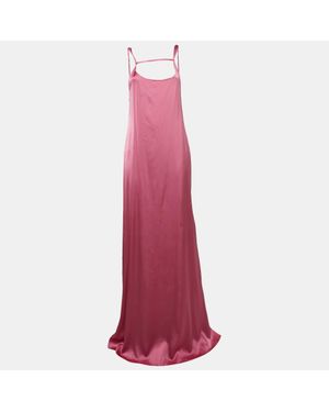 Jacquemus La Robe Stretch Satin Open-Back Mentalo Maxi Dress - Purple