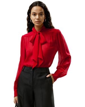 LILYSILK Bow Tie Silk Jasmine Blouse For - Natural