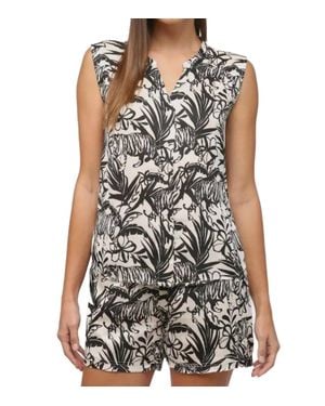 Fate Abstract Animal Print Blouse - Gray
