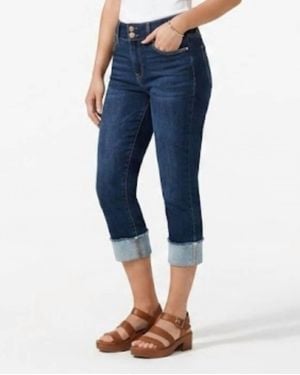 Judy Blue High Waist Double Button Capri - Blue