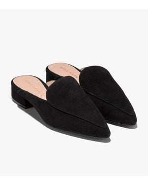 Cole Haan Piper W08934 Flats Suede Pointed Toe Mules Lion447 - Black