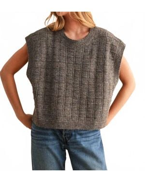 Miou Muse Ariana Textured Woven Sweater Vest - Gray