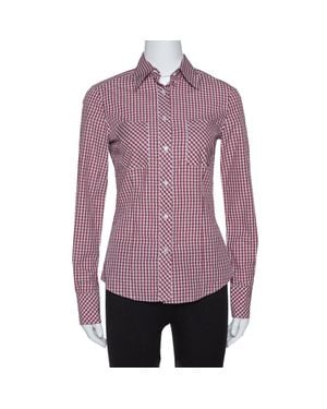 Carolina Herrera Checked Cotton Long Sleeve Shirt - Purple