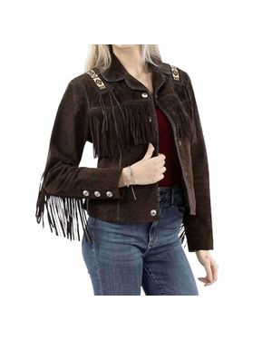 Scully Fringe And Beaded Suede Jacket - Black