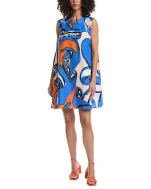 Marimekko Pehmeys Unikko Linen-Blend Mini Dress - Blue