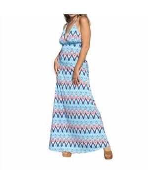 Veronica M Halter Maxi Dress - Blue