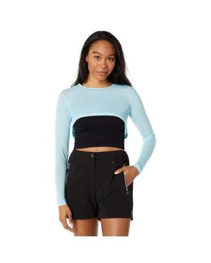 Jamie Sadock Sunsense Top Stretch Cropped Long Sleeve Jdm2325 - Blue