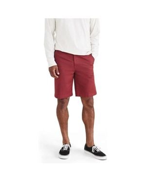 Dockers Supreme Flex Ultimate Shorts Burgendy Stretch Zip Fly Ups1029 - Red