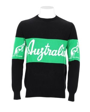 Gcds Graphic Sweater With Accent And Iconic Motifs - Green