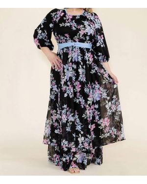 Glitzy Girlz Floral Maxi Dress - Black