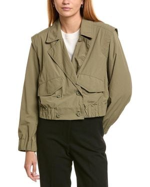 DKNY Crop Trench Jacket - Green
