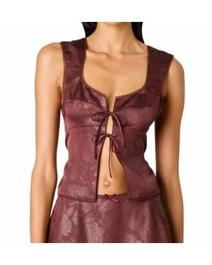 Nia Vineland Satin Sheen Top - Red