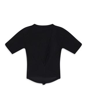 Unravel Project Silk Jersey Pintuck T-Shirt - Black
