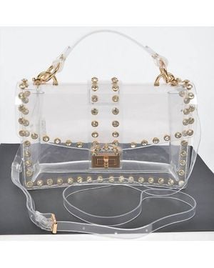 3AM by H & D Accessories Rhinestone Studded Crossbody Stadium Bag - Gray