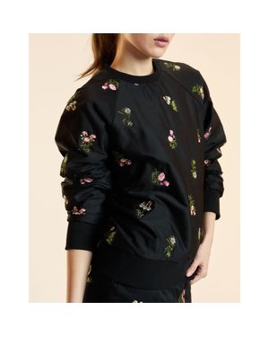 Cynthia Rowley Embroidered Pullover - Black