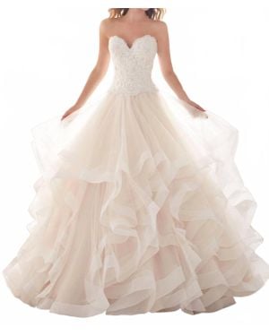 Mori Lee Marcia Crystal Beaded Gown - Natural