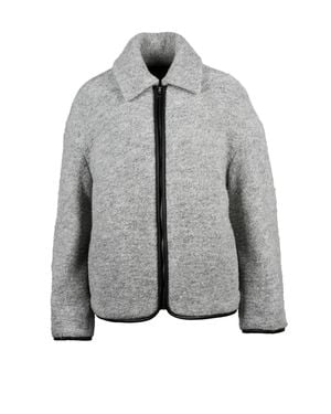 JW Anderson Textured Wool-Blend Zip-Front Coat With Quilted Interior - Gray