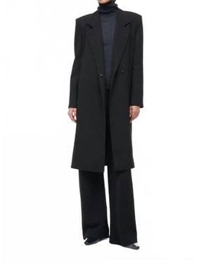 STAUD Jolene Knee-Length Wrap Jacket - Black