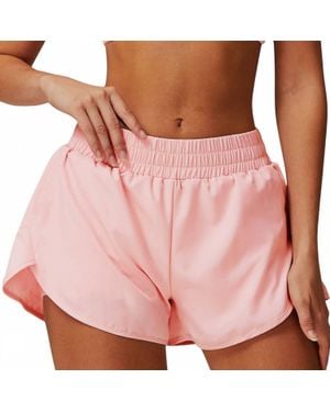 anna-kaci High Waist Double Layered Running Shorts - Pink