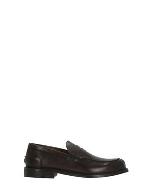 BERWICK 1707 Pebbled Leather Mask Loafers - Black
