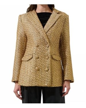 Sugarlips Tamary Tweed Vesta Collared Blazer - Natural