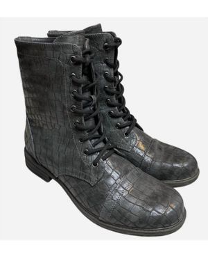 Very Volatile Animal Print Combat Boot - Black