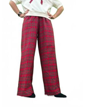 She + Sky Woven Long Pants - Red
