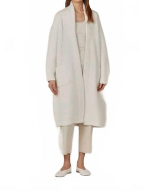 GRADE & GATHER Long Shawl Collar Cardigan - Natural