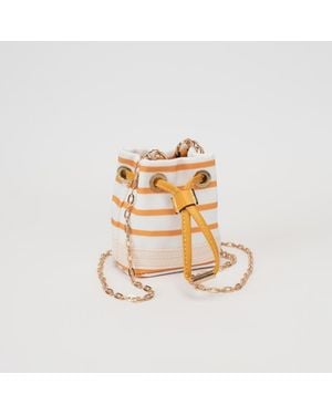 Fashnzfab Mini Canvas Drawstring Crossbody Bag - Metallic
