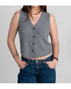 Archer Cashmere Tony Ribbed Vest - Blue