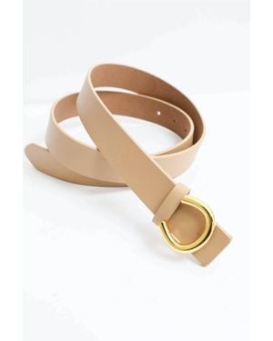 Leto Minimalist Leather Horseshoe Belt - White
