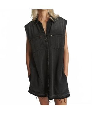 One Teaspoon Denim Shirt Dress - Black