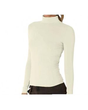 Nikibiki Long Sleeve Mock Neck Top - White