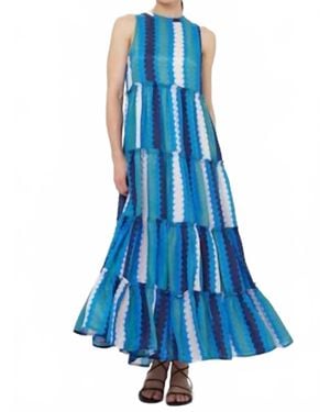 Oliphant Ruffle Tiered Maxi Dress - Blue