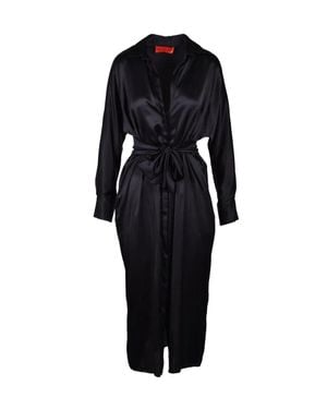 Wild Cashmere Silk Chemise Dress - Black