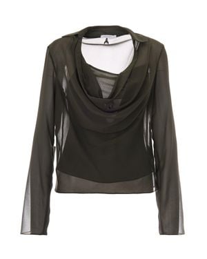 Patrizia Pepe Georgette Crepe Blouse - Black