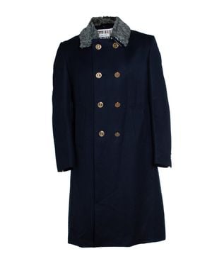 Thom Browne Fu Pin Tuck Cavalry Twill Chesterfield Coat - Blue