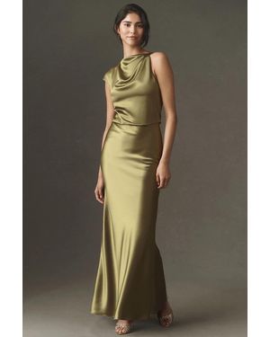Mare Mare Satin Cowl Maxi Dress - Yellow